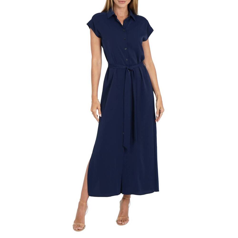 NEW LOVE TOKEN maggie shirt dress in navy